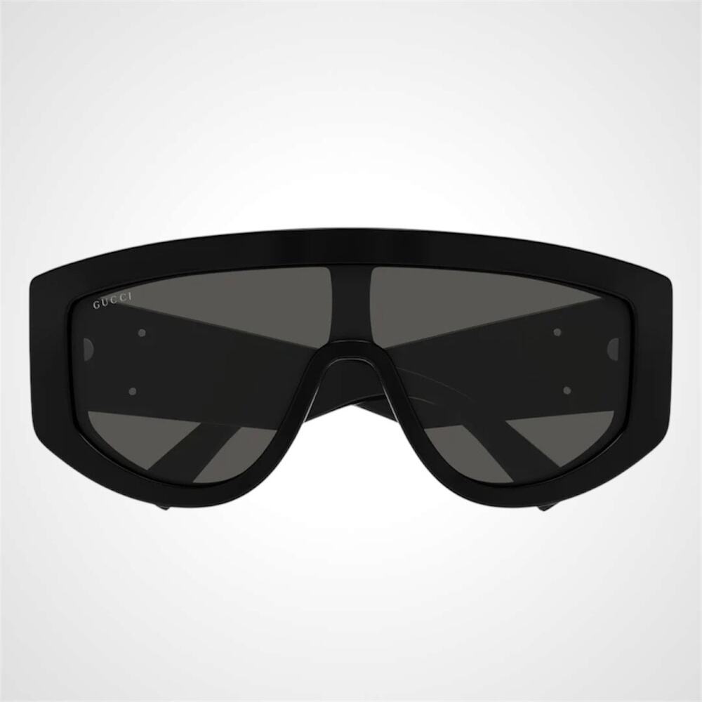 New GUCCI Sunglasses Black Wrap Shield Oversized Grey Lens GG 99-1-130mm - Picture 7 of 8